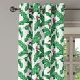 thumbnail image 3 of Ambesonne Leaf Grommet Curtain, Cartoon Flower in the Summer, 50" x 54", Hunter Green Eggplant, 3 of 6