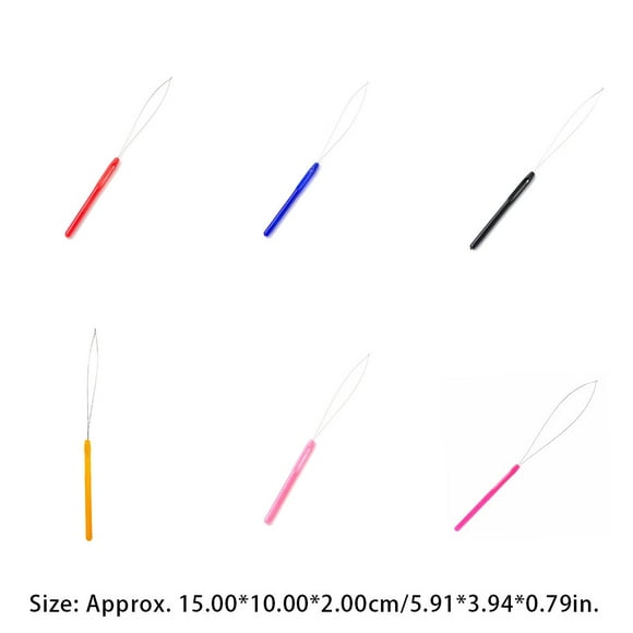 Beads Loop Pulling Professional Tool Plastic-Handle Extension Threader it will hurt your Knitting Wig Sewing Repair Rose Red