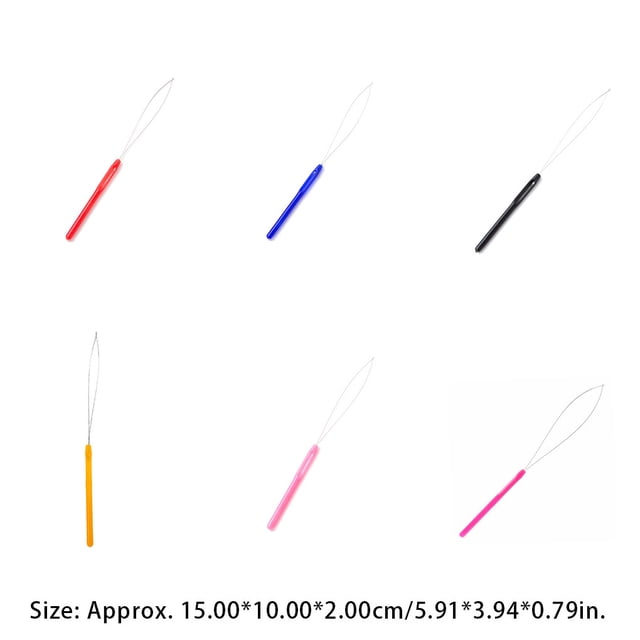 Outil Professionnel de Bouclage de Perles Matériau Durable : Ces Tresse Manche en Plastique Enfileur d'Extension Tricot Perruque Couture Réparation Rose