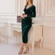 thumbnail image 3 of Vestido de invierno para mujer, vestidos retro elegantes, vestido de terciopelo de invierno, vestido de cóctel para mujer, vestido con escote en V, manga larga, vestidos festivos para, 3 of 3