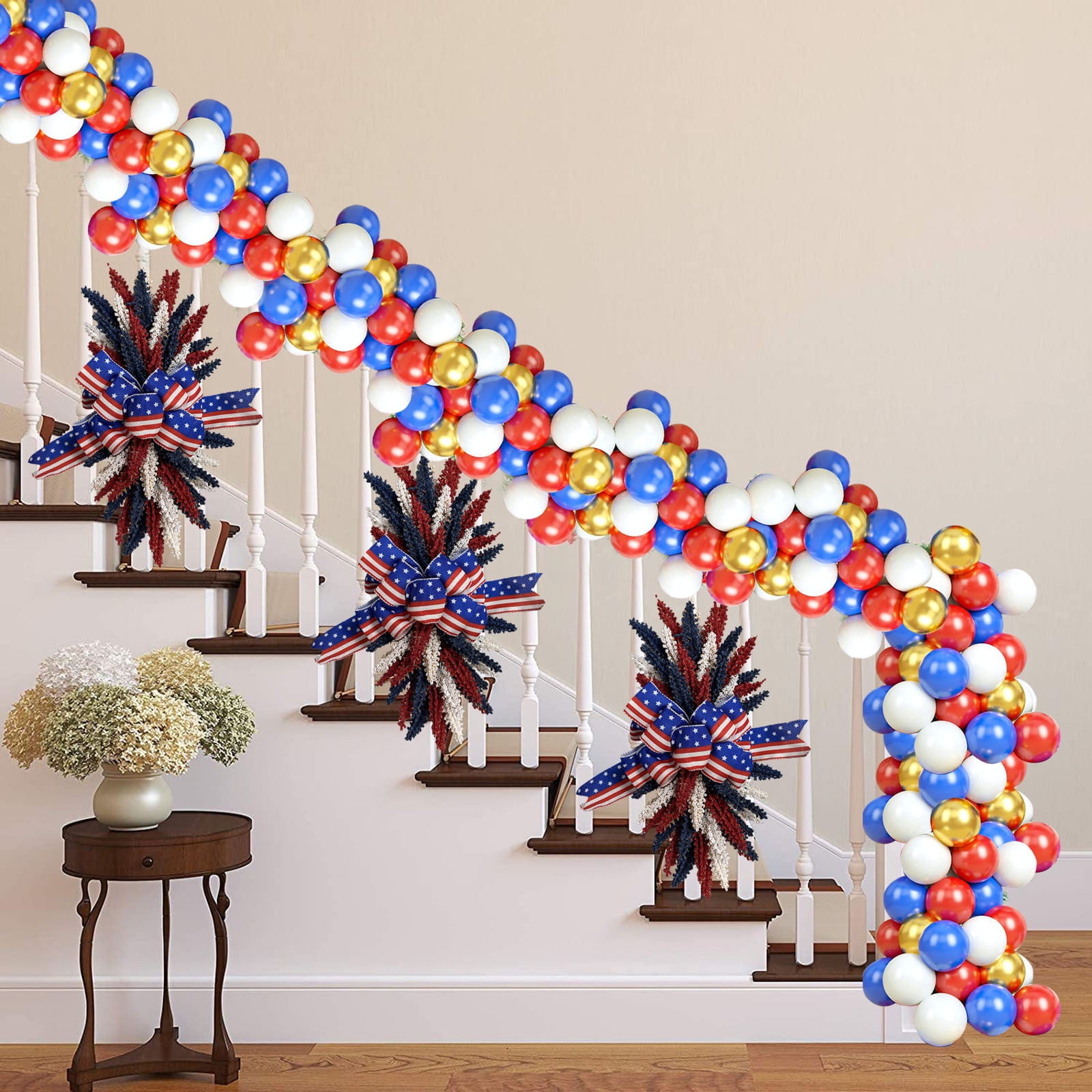 Usa Sign Patriotic Independence Day Wreath for Front Door, 4th July Decorations 2025 Hanging Decoration 4th July, 4th of July Hanging Decor Independence Day Door Hanger, 50cm