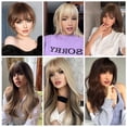 thumbnail image 6 of Clip in Bangs Hair Bangs Blonde Clip on Air Bangs Strawberry Blonde Clip in Blunt Cut Bang Halloween, 6 of 6
