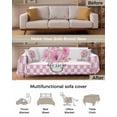 thumbnail image 3 of Pink Flower Plaid Sofa Couch Covers for 3 Cushion Couch,Washable L Shape Sectional Sofa Covers for Loverseat,Buffalo White Checkered Bottle Botanical Floral Slipcover Throw Blanket Futon Cover 71x134, 3 of 8