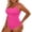 Z-Hot Pink377, variant on JIAYUE Women's One-Piece Swimsuit Solid Color Sleeveless Square Collar Ribbed Casual Pleated Plus Size Bathing Monokini For Beach Pool Female Versatile Swimwear