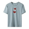 thumbnail image 2 of FRSASU Women'S Tops Clearance Plus Size Women Christmas Printing Pullover Short Sleeve T-Shirt Tops Blouse, 2 of 4