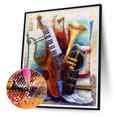 thumbnail image 1 of Cuadros Decorativos Colección de instrumentos musicales de pintura de diamantes 5D Kits de bricolaje Arte de taladro redondo completo Ehuebsd embutido en tela, 1 of 8