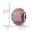 thumbnail image 2 of Sterling Silver Reflections Italian Light Purple Textured Glass Bead Charm - Measures 13.64x10.00mm Wide, 2 of 2