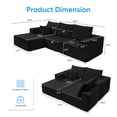 thumbnail image 2 of Mjkone Cloud Modular Sectional Sofa with Chaise, Modern Upholstered L-Shape Couch,Convertible Sleeper Sofa for Living Room,Black, 2 of 9