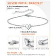 thumbnail image 6 of Silvora Initial K Bracelet Women Sterling Silver Letter Chic Silver Heart Bracelets, 6 of 8