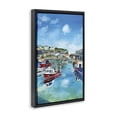 thumbnail image 3 of Stupell Industries Mevagissey Harbor Reflections Black Framed Floater Canvas Wall Art design by Georgie Harrison, 25 x 17, 3 of 9