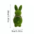 thumbnail image 2 of Easter Bunny Decorative Figurine Green Faux Fur Plastic Rabbit Desk Decoration for Home Office Party Festive Spring Holiday Display, 2 of 5
