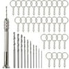 Pin Vise for Resin Casting Molds, Precision Hand Drill Tool with 10pcs Twist Drill Bits (0.8-3mm)and 100pcs Key Chain Rings Kit For Resin Plastic Wood Polymer Clay, DIY Jewelry Keychain Pendant Making