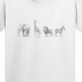 thumbnail image 4 of Inktastic Safari Animal Sketch Elephant Giraffe Lion Zebra Youth T-Shirt, 4 of 5