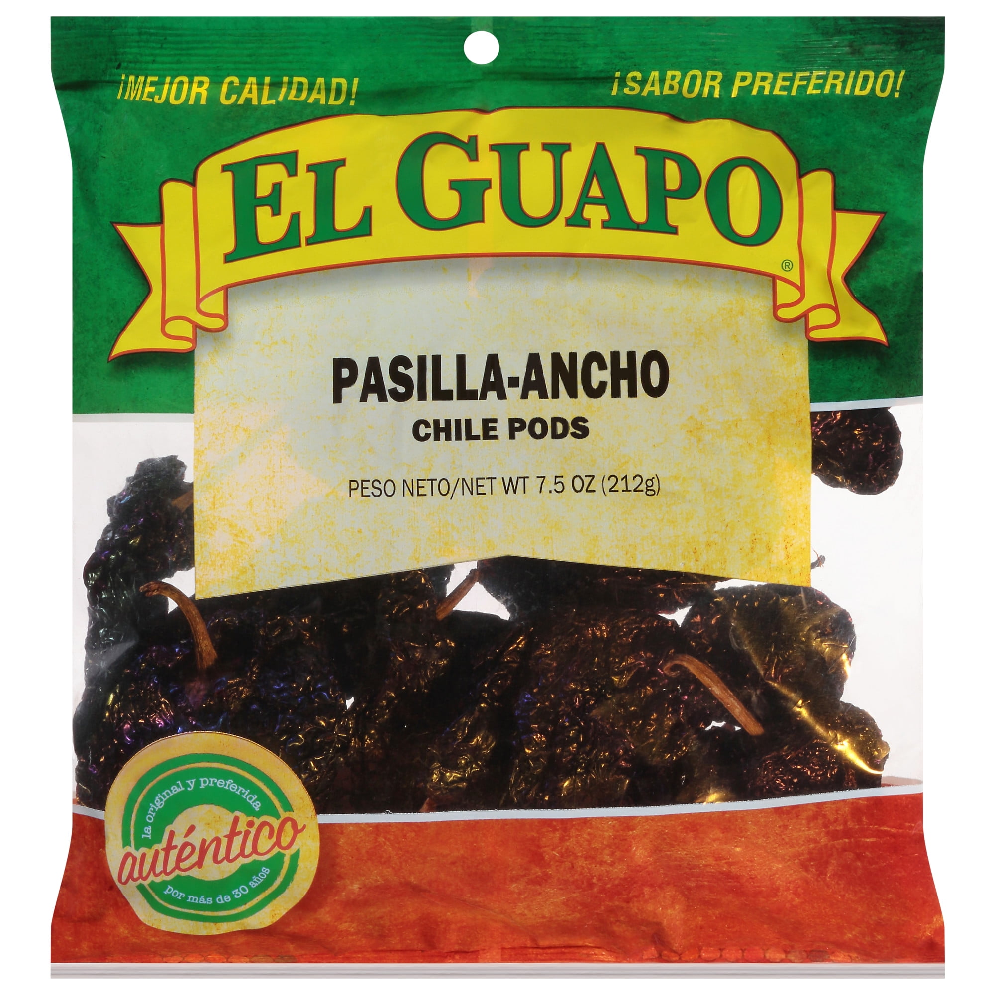 El Guapo Whole Pasilla Ancho Chile (Chile Pasilla Ancho), 7.5 oz