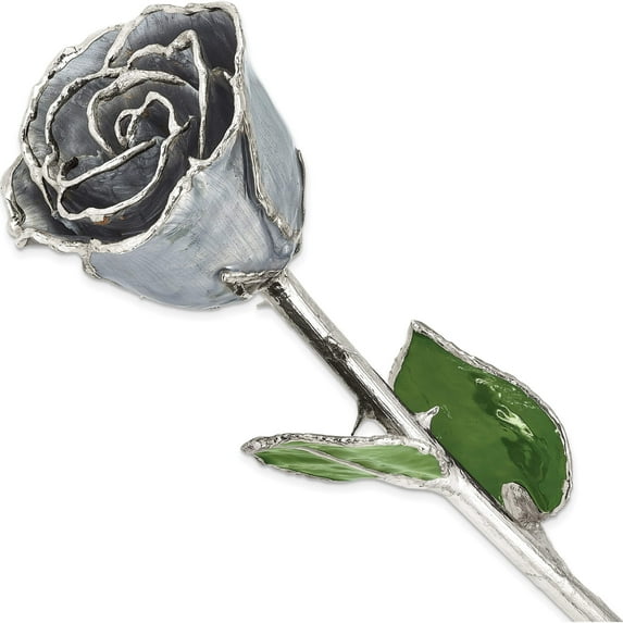 Fashion Lacquer Dipped Silver Trim Moonstone Rose Made In Thailand gm16752