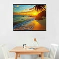 thumbnail image 3 of ONETECH  Canvas Wall Art Tropical Beach At Sunset Seascape Picture Paintings Artwork Prints Framed Ready to Hang for Home Office Bedroom Living Room Bathroom Kitchen Wall Decor, 3 of 5