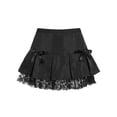 thumbnail image 1 of Mini faldas plisadas de retazos de encaje sexis para mujer, falda gótica de cintura alta XBTCLXEBCO T M, Negro, 1 of 6