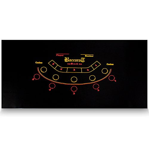 Brybelly Baccarat Black Casino Gaming Table Felt Layout, 36" x 72"