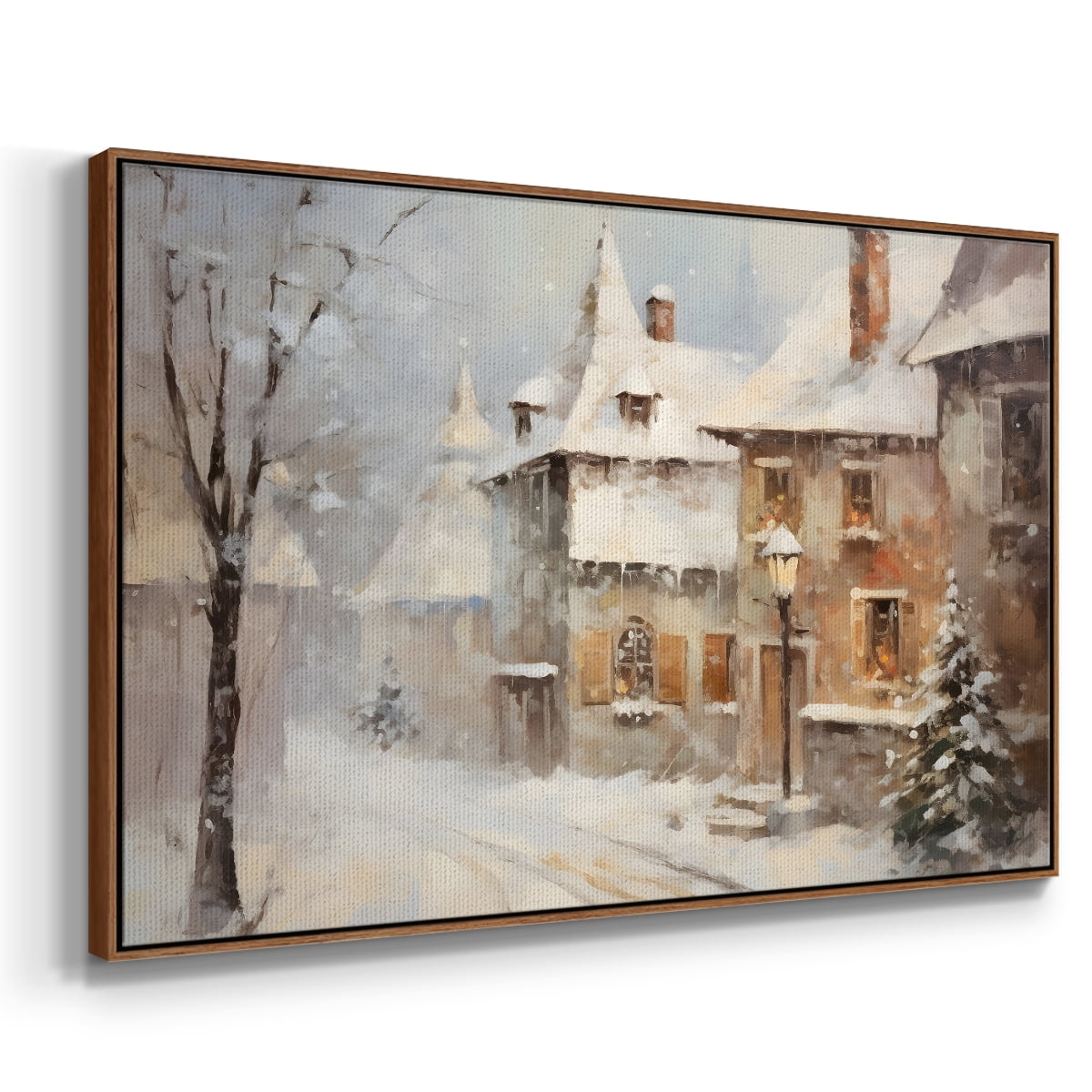 Vintage Landscape-CCXX By Wexford Home Framed in Walnut Wood Gallery Wrapped Canvas 17 in. x 25 in.