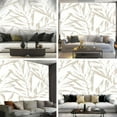 thumbnail image 6 of Peel and Stick Wallpaper Canvas Neutral Colour Tropical Leaf seamless design for fashion textiles Modern Art Wall Mural Decor Self Adhesive and Removable 69in x 98in, 6 of 6