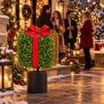 thumbnail image 4 of Christmas Ornament, Artificial Boxwood Christmas Planter Topiary Decor, Potted Greenery Figurine, Classic Holiday Styling, For Porch Entryway Indoor Outdoor Christmas Decoration, 4 of 5