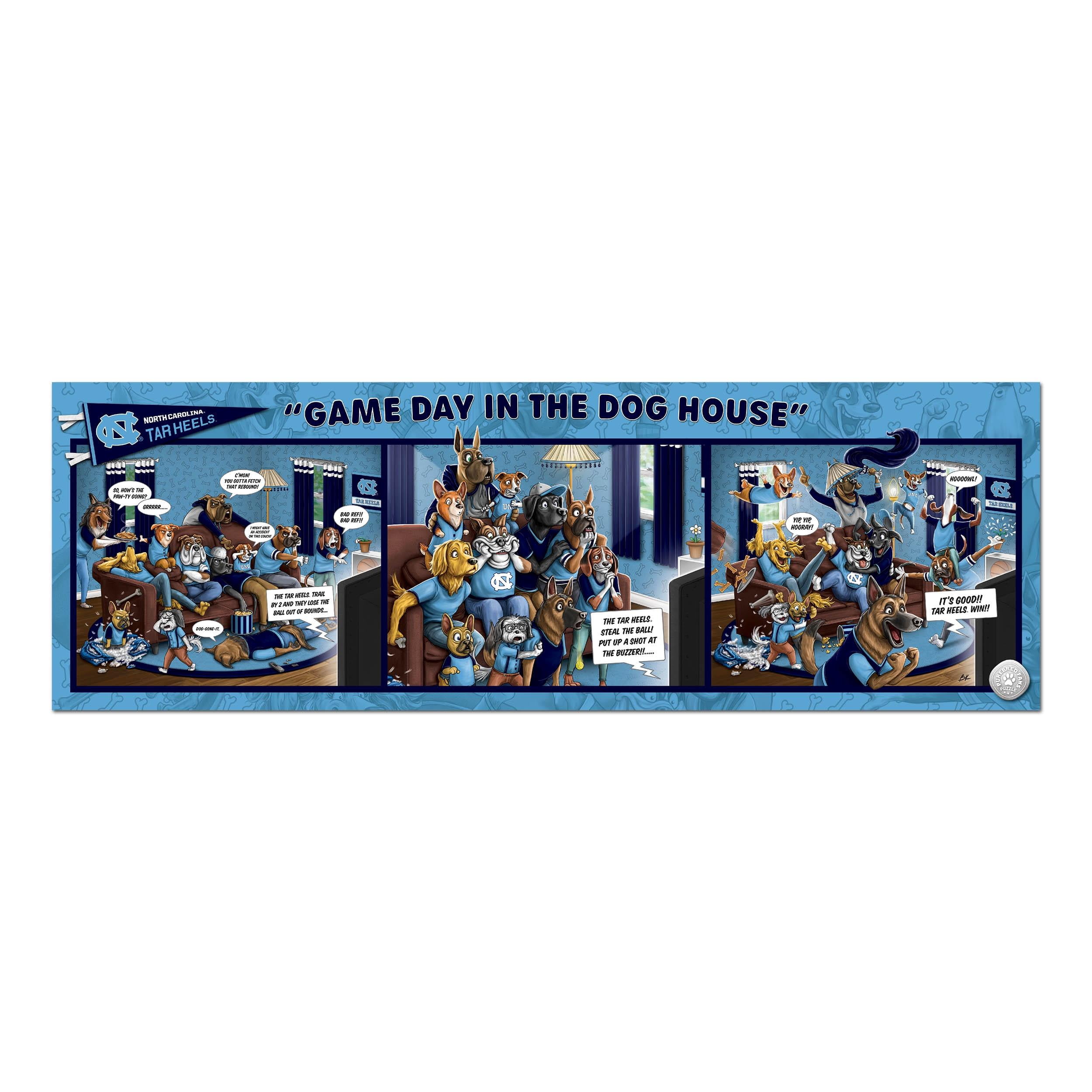 YouTheFan NCAA North Carolina Tar Heels Purebred Fans Gameday in the Dog House 1000PC Puzzle
