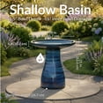 thumbnail image 6 of Sunnydaze Freestanding Ceramic Outdoor Bird Bath, Glazed, UV-Resistant Galaxy Blue Finish, 6 of 16
