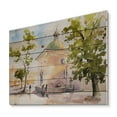 thumbnail image 2 of Designart 'People At Rustic Church In The Village' Country Print on Natural Pine Wood, 2 of 5