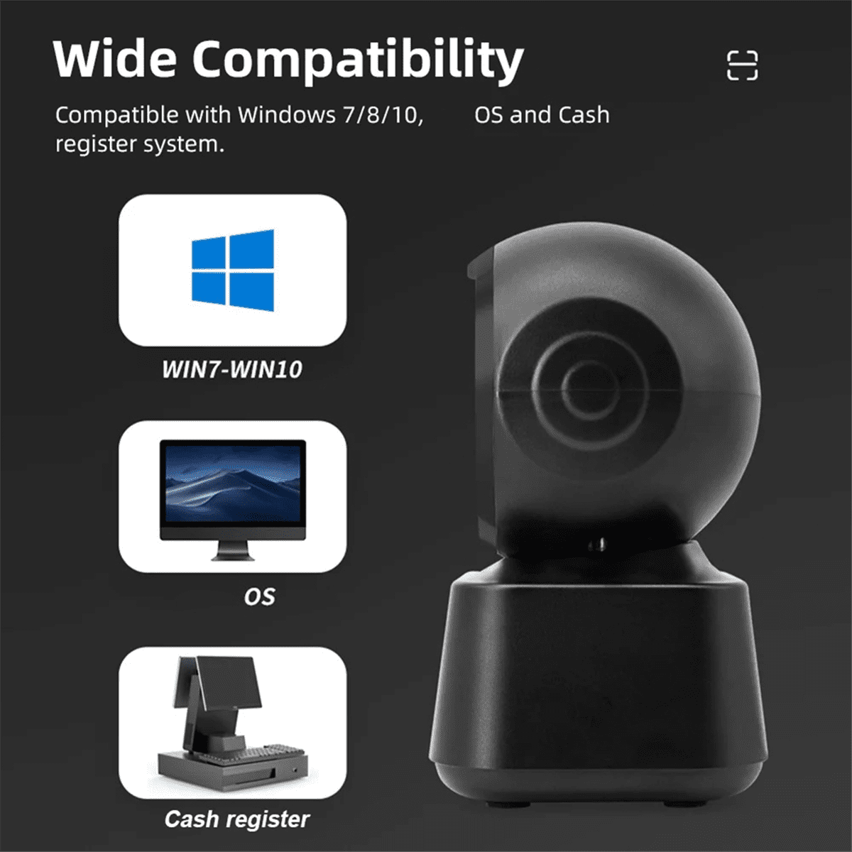 1D 2D QR Wired Barcode Scanner Automatic Sense Reader USB Desktop Barcode Reader
