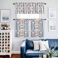 thumbnail image 2 of Blue Striped Kitchen Curtains Valances and Tiers Set of 3 Snowflake Dots Tier Curtains and Valance with Rod Pocket for Small Windows, 27.5"x36", 2 of 9