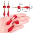 thumbnail image 3 of Colgantes en forma de gota en forma de carámbano con forma de candelabro y cuentas de cristal octagonales, color rojo, 3 of 8