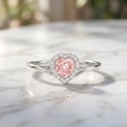 thumbnail image 4 of Rosec Jewels IGI Certified Lab Grown Pink Diamond Heart Promise Ring - Pink White Diamond Ring (1 Ct, Fancy Pink Color - VS1 Clarity), 14K White Gold, US 8.50, 4 of 8