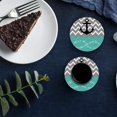 thumbnail image 6 of FMSHPON Love The Life You Life Anchor Pink Chevron Set of 8 Round Coaster for Drinks, Absorbent Ceramic Stone Coasters Cup Mat with Cork Base for Home Kitchen Room Coffee Table Bar Decor, 6 of 6