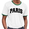 thumbnail image 2 of Paris College Style Ringer Tee Shirt Unisex Small White/Kelly Green, 2 of 5