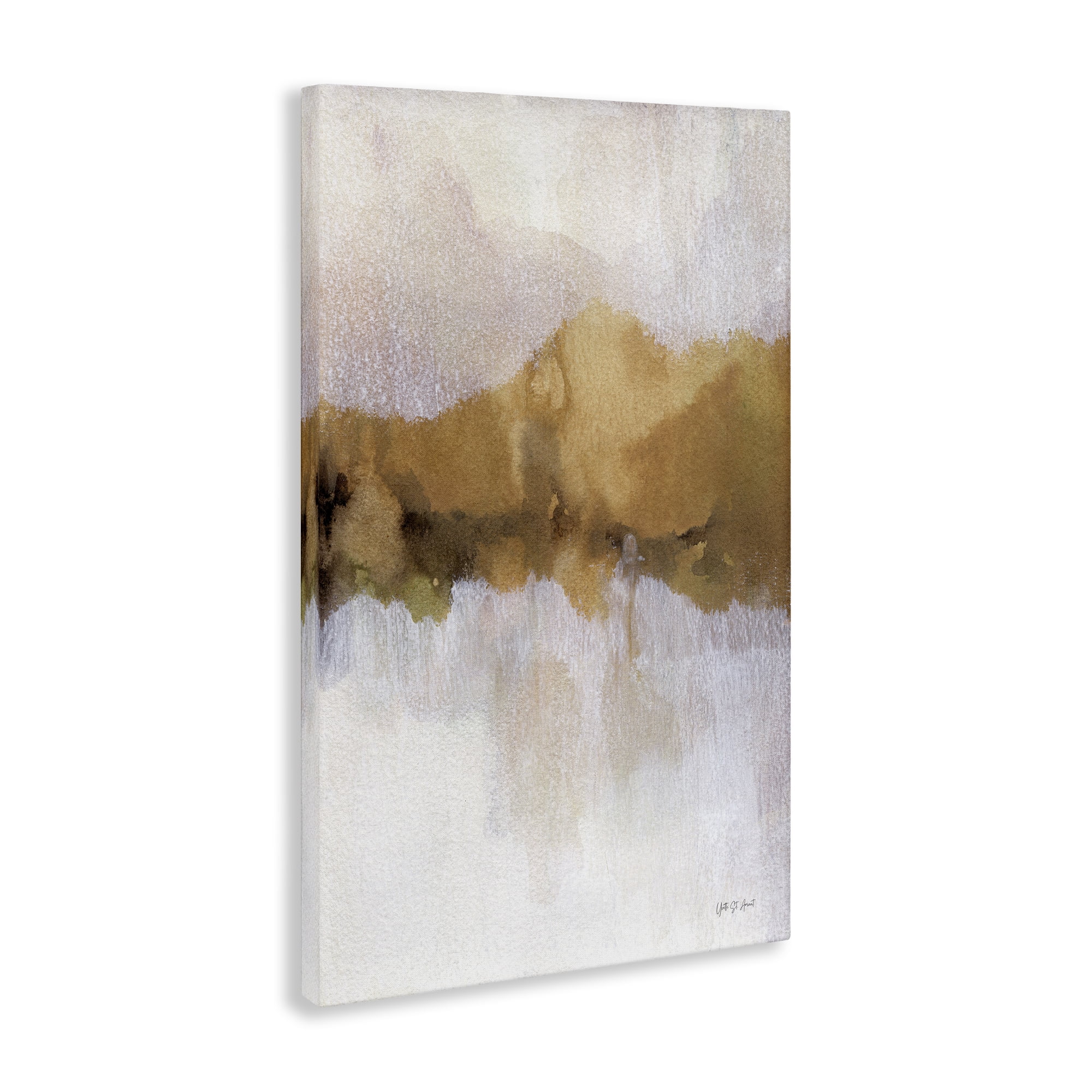 Stupell Industries Centric Golden Abstract Abstract Painting Gallery Wrapped Canvas Art Print Wall Art, 30 x 45