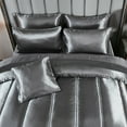 thumbnail image 3 of Move Over Gray Satin Bed in a Bag Queen Size 8 Pieces Silky Like Satin Luxurious Comforter Set with Sheet Set, 3 of 7