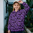 thumbnail image 2 of Uorisanigo Kids Girls Sweatshirt Casual Long Sleeve Shirts Tops Oversized Purple Black Bat Quarter Zip Pullover Sweatshirts Teen Girl School Cropped Pullover Hoodies Fall Fashion, 2 of 7