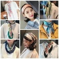 thumbnail image 5 of 28quot; X 28" Bufandas de cuello de seda de morera 100% real para mujer, St-33 Feliz Sencillez, 5 of 5