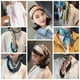 thumbnail image 5 of 28quot; X 28" Bufandas de cuello de seda de morera 100% real para mujer, St-33 Feliz Sencillez, 5 of 5