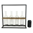 thumbnail image 6 of Rustic Black Metal Stand With Wood And Glass Bottles Votive Candles Candleholder, 6 of 6
