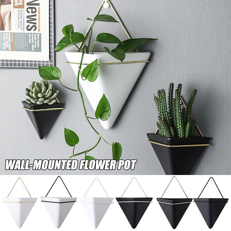 Simple Container Iron Vases Ceramic Self Water-Absorbing Planter Nordic Succulent Plant Wall Mounted Flowerpot