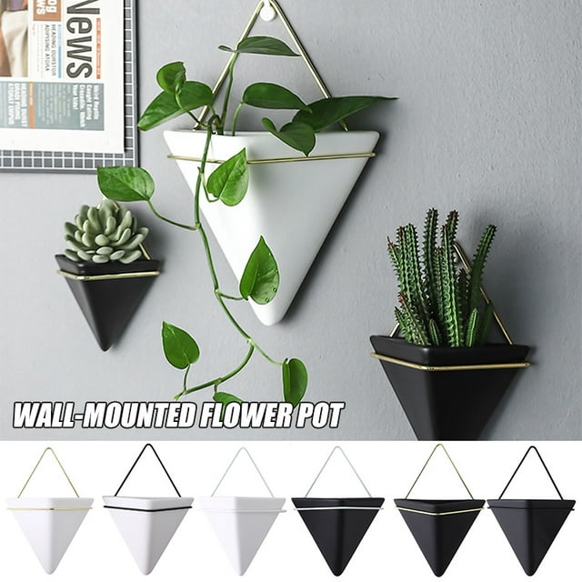 Simple Container Iron Vases Ceramic Self Water-Absorbing Planter Nordic Succulent Plant Wall Mounted Flowerpot