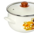 thumbnail image 3 of Enameled Aluminum Soup Pot Mushrooms Belly Deep Casserole Cooking Pot with Glass Lid Enameled Camping Cookware Camping Stockpot for Cooking (6.55-qt. (6.2 L)), 3 of 9