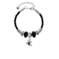 thumbnail image 2 of Delight Jewelry Silvertone Mini Green Tree Frog Godmother Celtic Knot Leather Bead Bracelet, 7"+2" Extender, 2 of 4