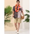thumbnail image 3 of Lars Amadeus Camide patchwork pahombre con botones de mancorta, camisas hawaianas informales de verano Negro roM, 3 of 6
