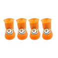 thumbnail image 2 of L Size, 4 Count Orange Waterproof Pet Boots, Soft Non-Slip Sole, Secure Stay-On Design, Rain & Mud Protection Boots for Cats and Small Dogs, Ideal for Outdoor Walks, Wet Weather Ad, 2 of 6