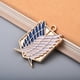 thumbnail image 3 of Attack on Giant Surrounding Anime Badge Black and White Investigation Corps Logo Wings of Freedom Alloy Brooch - Gold Blue, 3 of 5
