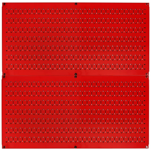Wall Control 32" x 16" Horizontal Pegboard Garage Organizer, Red (2 Pack)
