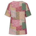 thumbnail image 6 of Mchoice Womens Summer Tops 2024 Casual Irregular Round Neck Shirts Short Sleeve Floral Printed Loose T Shirt Tops, 6 of 6