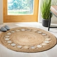 thumbnail image 2 of SAFAVIEH Natural Fiber Annandale Geometric Area Rug, Beige/Grey, 5' x 5' Round, 2 of 4